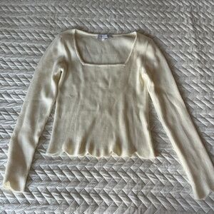 White English Factory Scallop Sweater